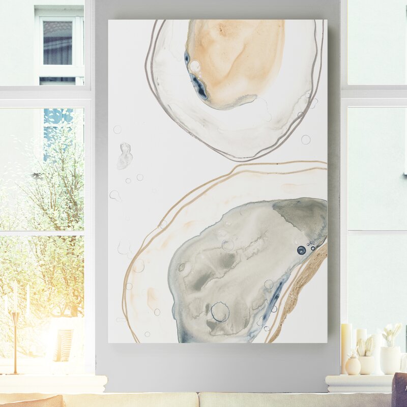 Elegant Ocean-Inspired Oil Painting of Oysters for Nautical Home Decor