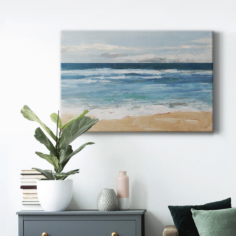 Serene Ocean Waves Oil Painting for Coastal Home Decor
