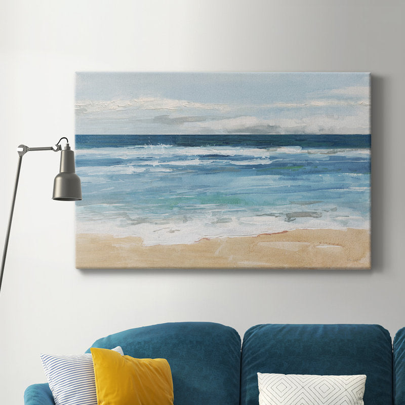 Serene Ocean Waves Oil Painting for Coastal Home Decor