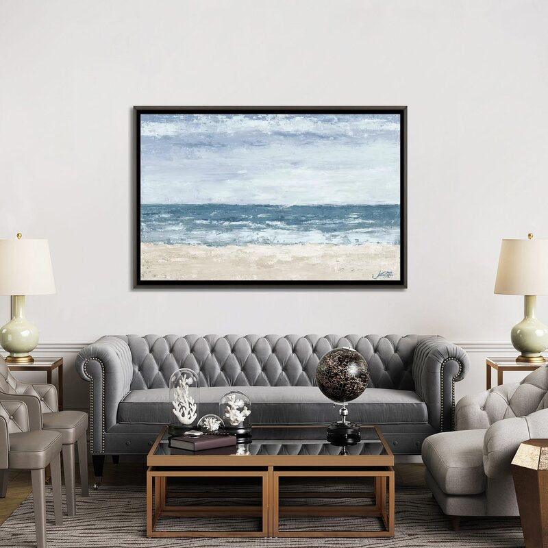 Serene Ocean Waves - Tranquil Coastal Oil Painting