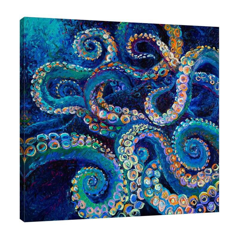 Vibrant Abstract Octopus Oil Painting