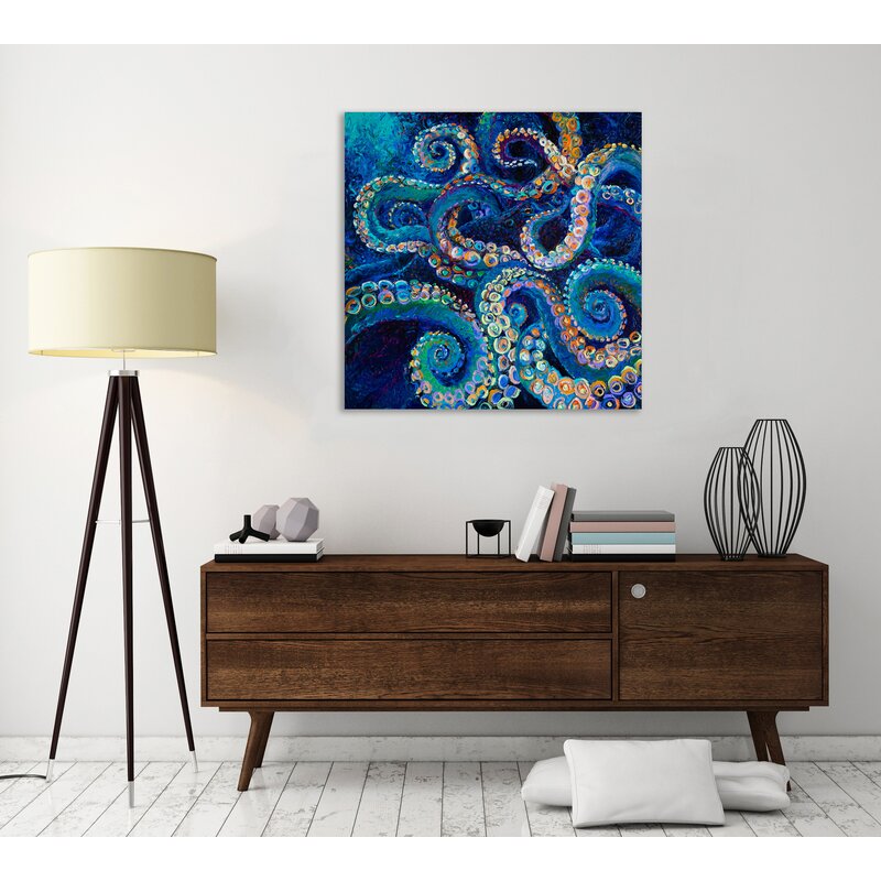 Vibrant Abstract Octopus Oil Painting