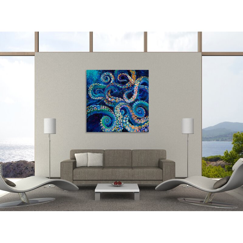 Vibrant Abstract Octopus Oil Painting