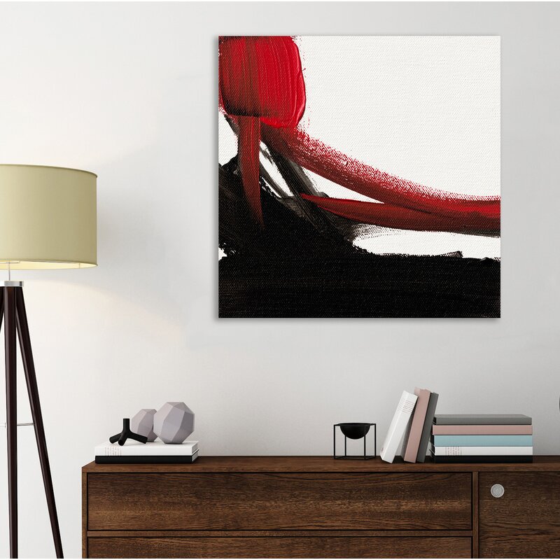 Abstract Oil Painting in Red and Black