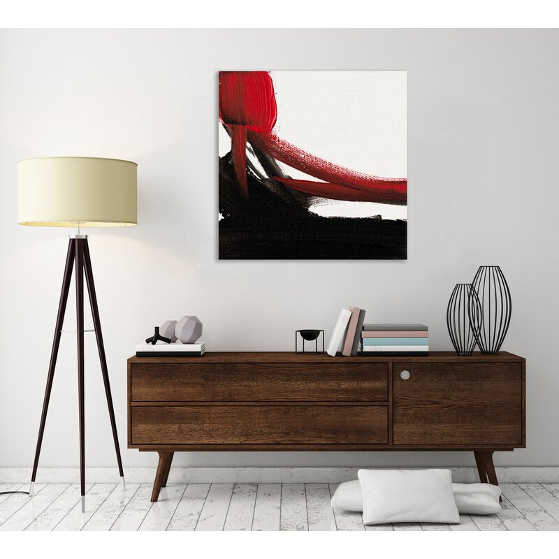 Abstract Oil Painting in Red and Black