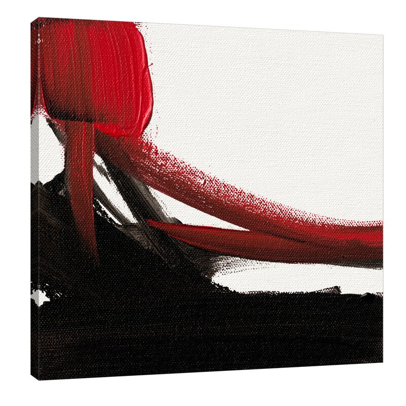 Abstract Oil Painting in Red and Black
