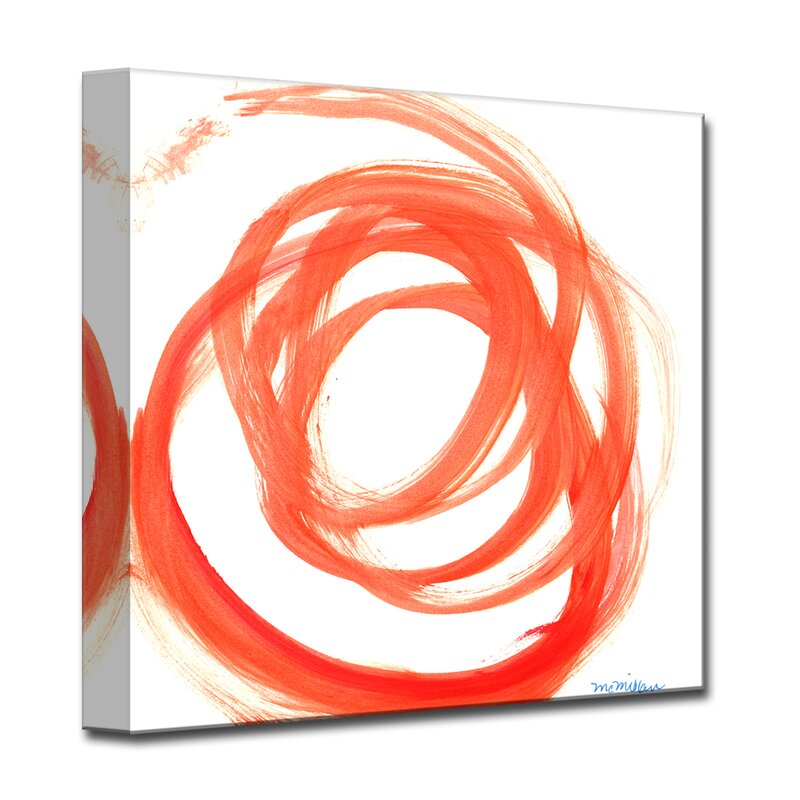 Vibrant Orange Swirl Abstract Oil Painting