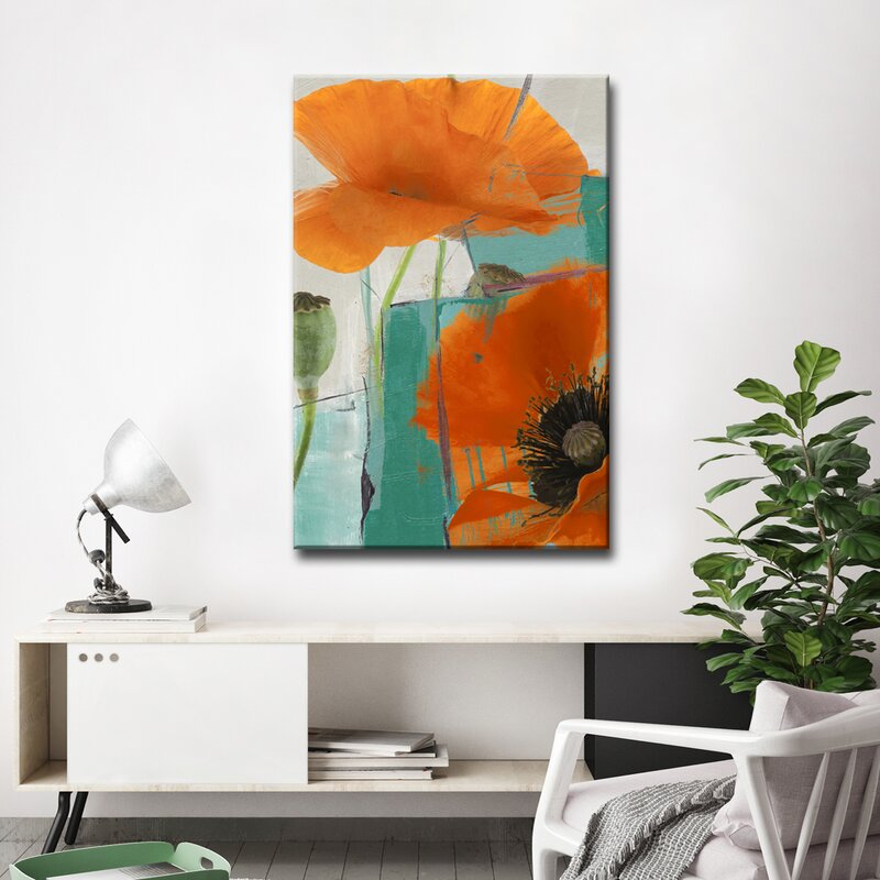Vibrant Orange Poppies Oil Painting for Floral Home Decor