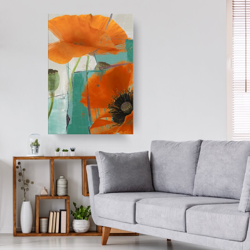 Vibrant Orange Poppies Oil Painting for Floral Home Decor