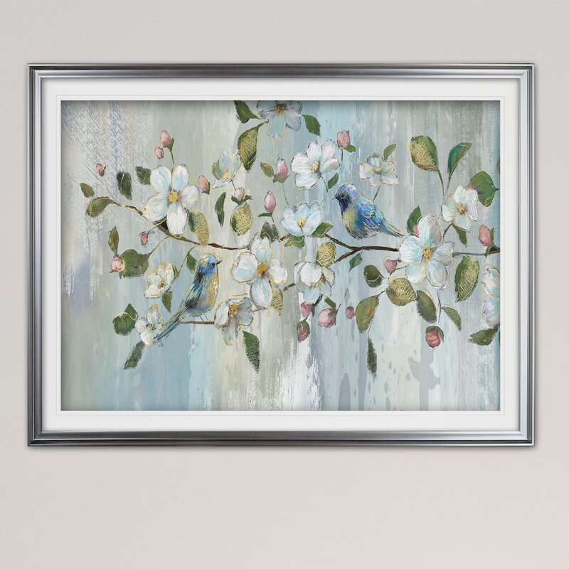 Spring Blossom Serenity: Colorful Birds Among Vibrant Flowers