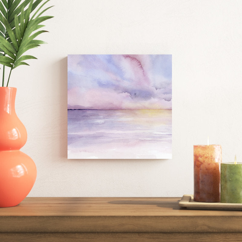 Serene Coastal Sunset Oil Painting