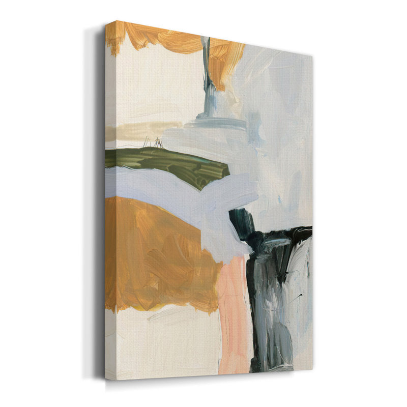 Abstract Oil Painting with Soft Palette and Bold Brushstrokes for Modern Decor
