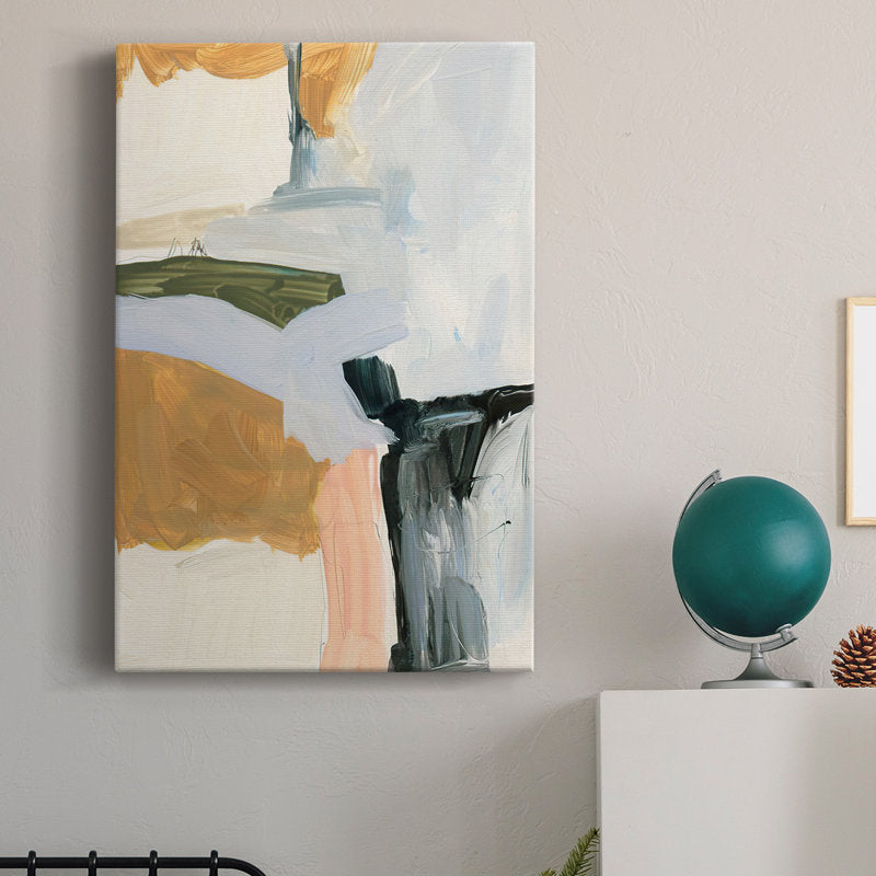 Abstract Oil Painting with Soft Palette and Bold Brushstrokes for Modern Decor
