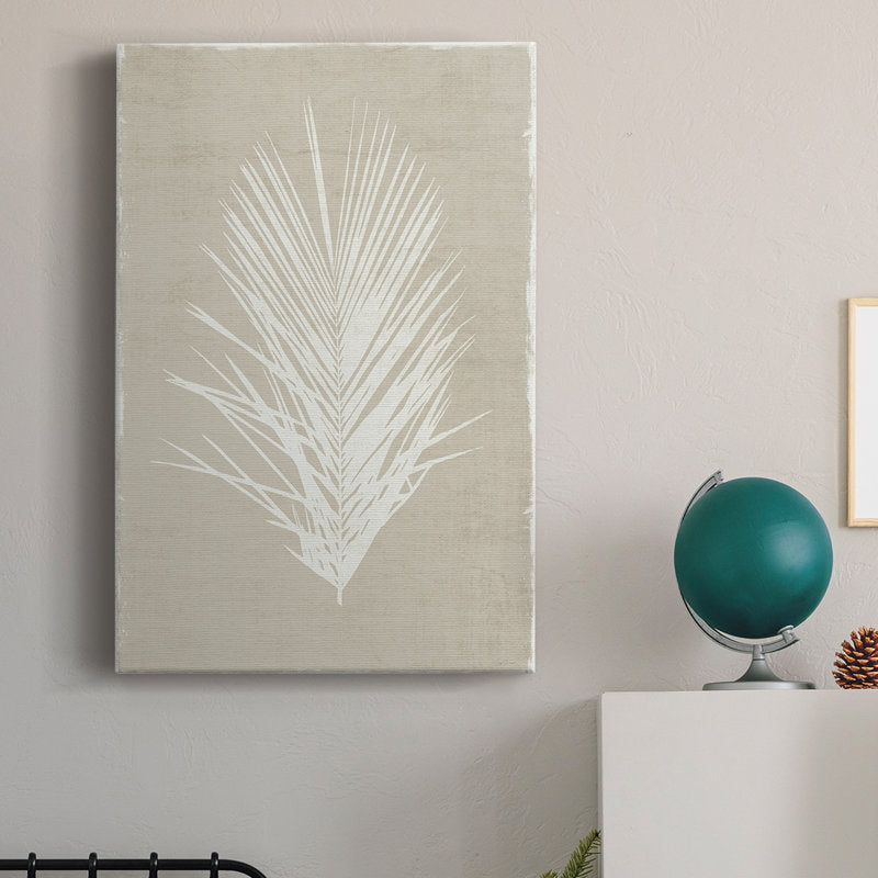 Serene Palm Leaf Oasis Oil Painting for Coastal Home Decor