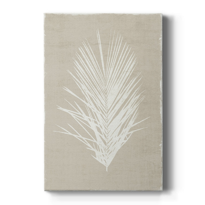 Serene Palm Leaf Oasis Oil Painting for Coastal Home Decor