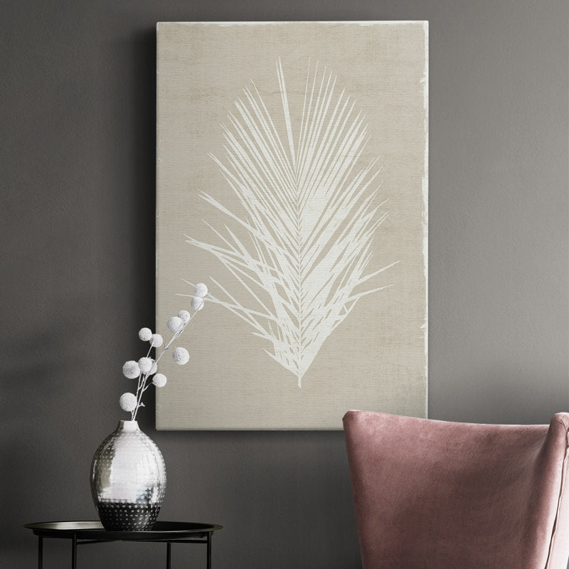 Serene Palm Leaf Oasis Oil Painting for Coastal Home Decor