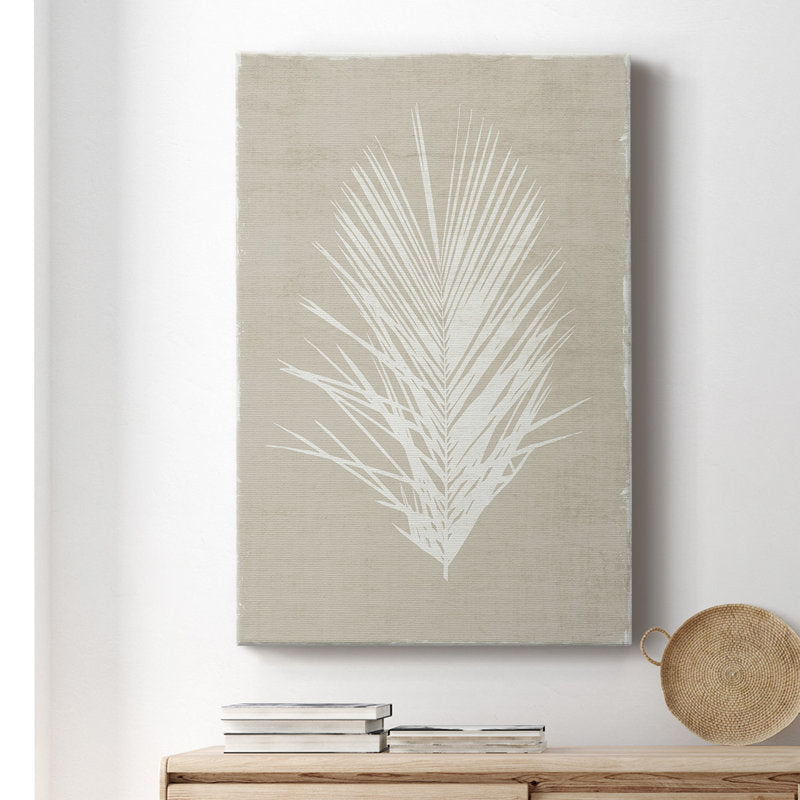 Serene Palm Leaf Oasis Oil Painting for Coastal Home Decor