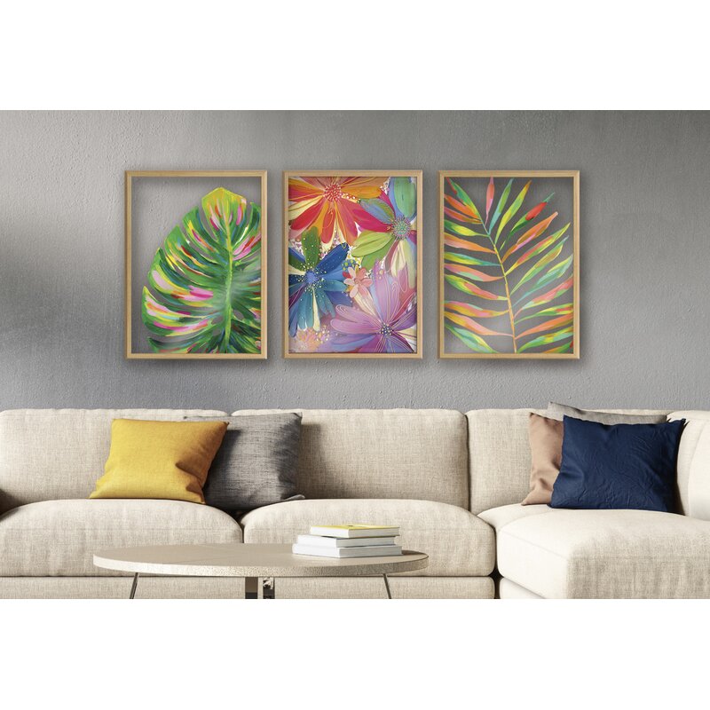 Vibrant Tropical Leaf Oil Painting for Modern Home Decor