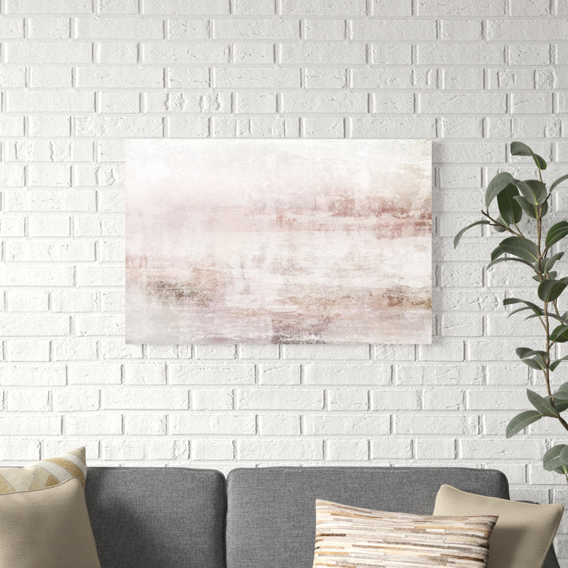 Serene Pink Abstract Canvas Art for Modern Home Decor