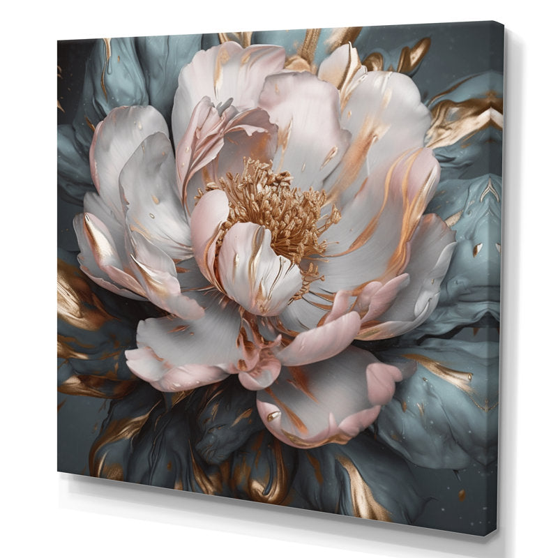 Elegant Pink and Grey Peonies Oil Painting for Floral Art Lovers