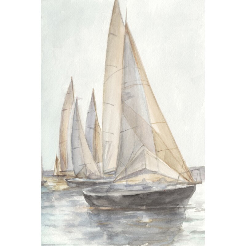 Serene Sailboats in Calm Waters - Gorgeous Oil Painting for Nautical Decor