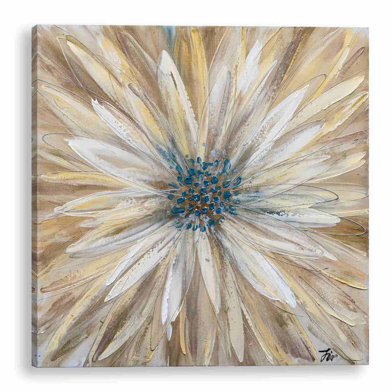 Blossoming Beauty: Elegant Floral Oil Painting for Home Decor