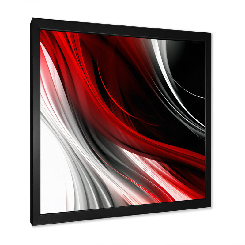 Dynamic Red and Black Abstract Oil Painting for Modern Home Decor