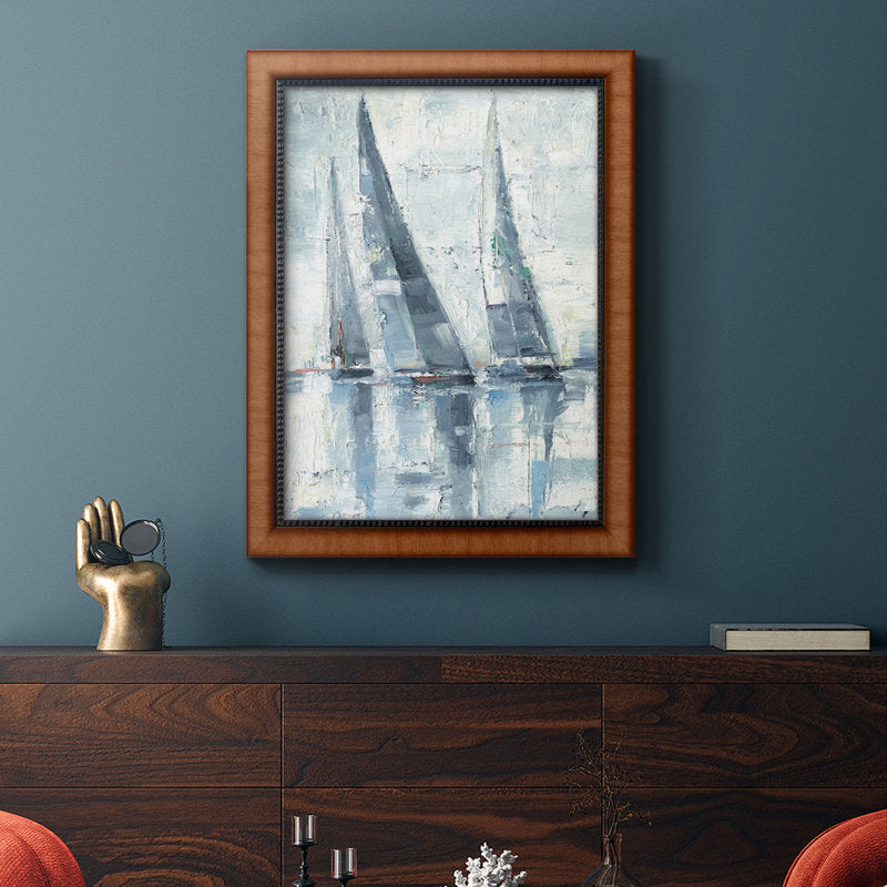 Abstract Sailing Scene Oil Painting for Nautical Home Decor