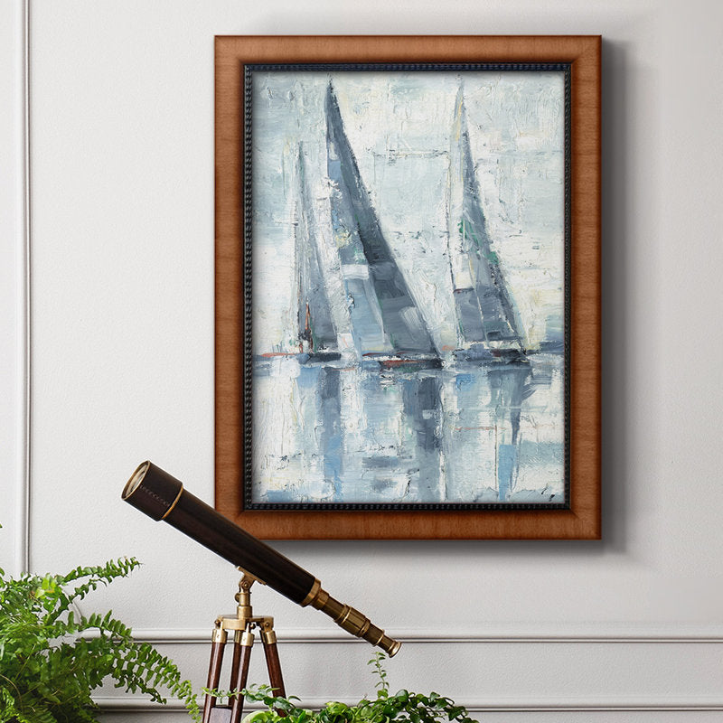 Abstract Sailing Scene Oil Painting for Nautical Home Decor