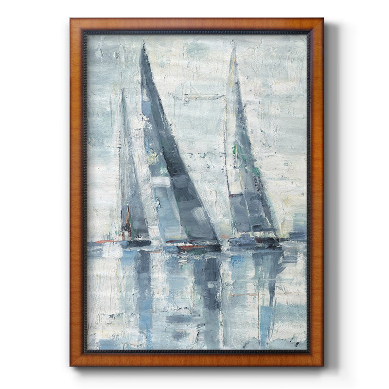 Abstract Sailing Scene Oil Painting for Nautical Home Decor