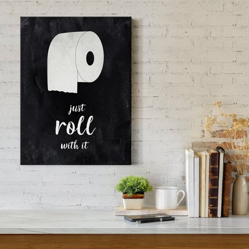 Embrace Life's Roll with It: Modern Black and White Art for Home Decor