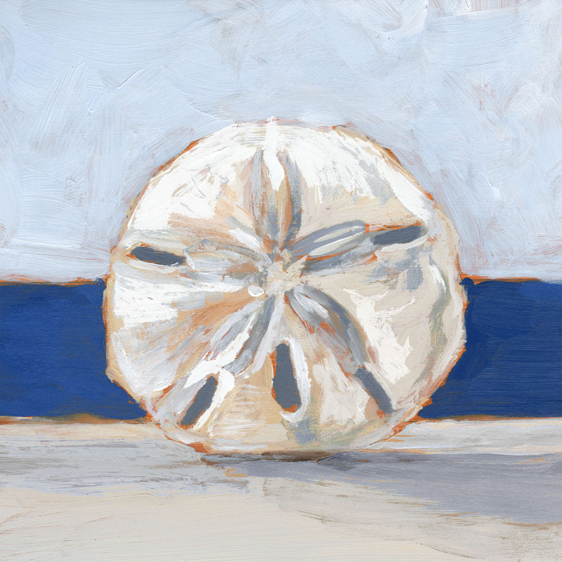Coastal Sand Dollar Oil Painting - Serene Beach Decor
