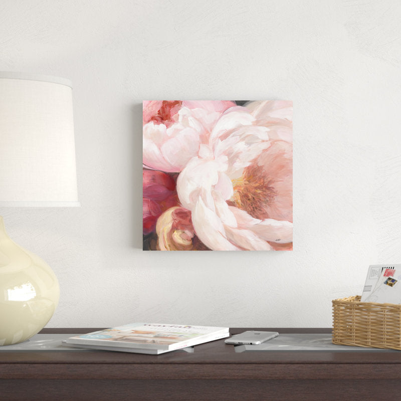 Delicate Peony Blossoms Oil Painting - Soft Pink Floral Artwork for Home Decor