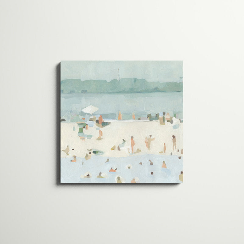 Serene Beach Day Oil Painting