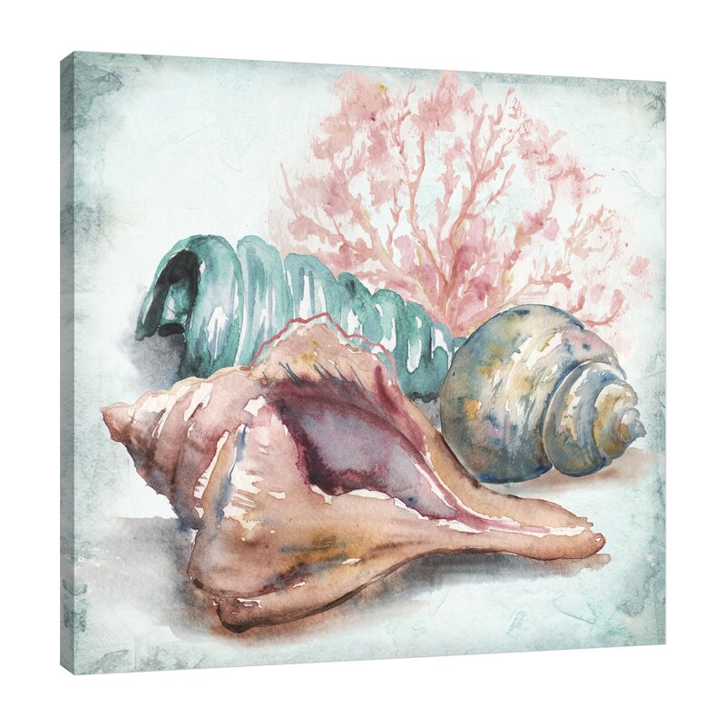 Beautiful Coastal Sea Shells Oil Painting for Nautical Home Décor