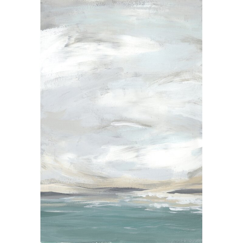 Tranquil Seafoam Landscape Oil Painting for Coastal Home Decor