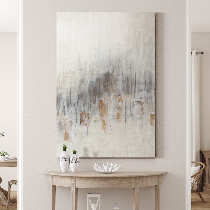 Serene Seaglass Abstract Oil Painting for Modern Home Decor