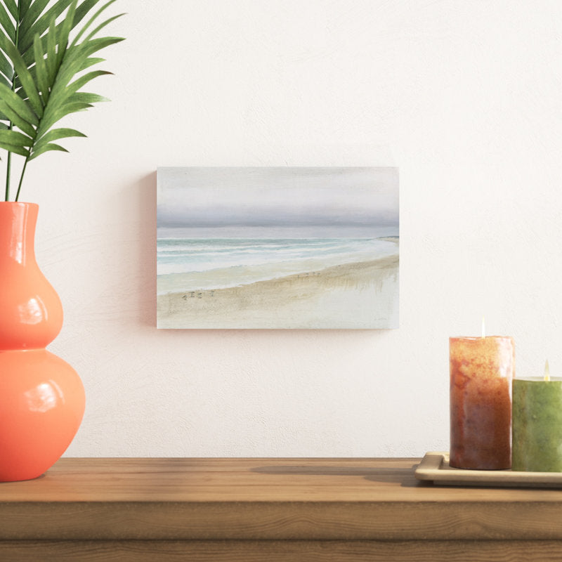 Tranquil Beach Scene Oil Painting