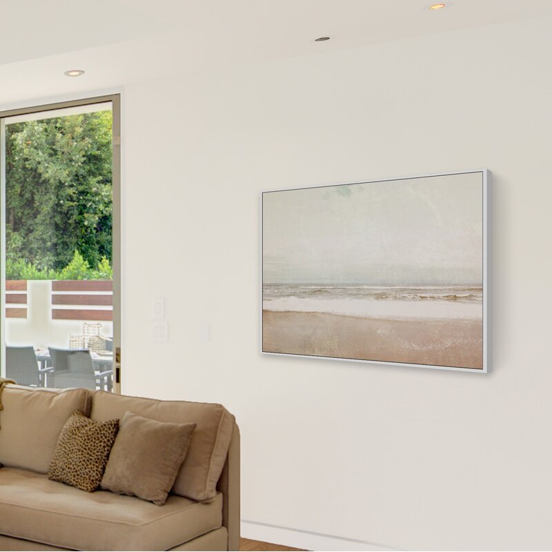 Tranquil Ocean Landscape: Serene Beach Oil Painting for Home Décor