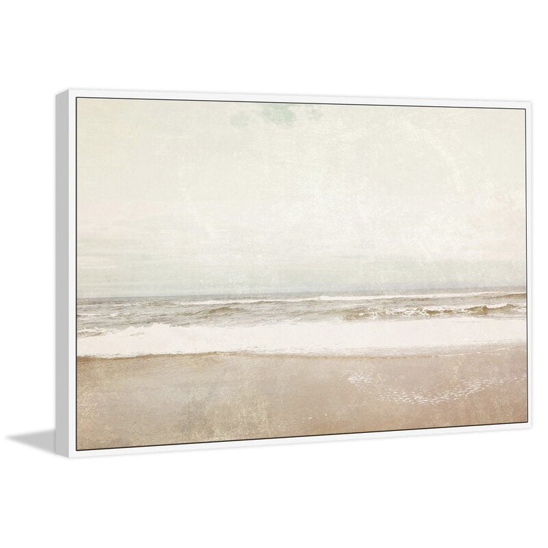 Tranquil Ocean Landscape: Serene Beach Oil Painting for Home Décor