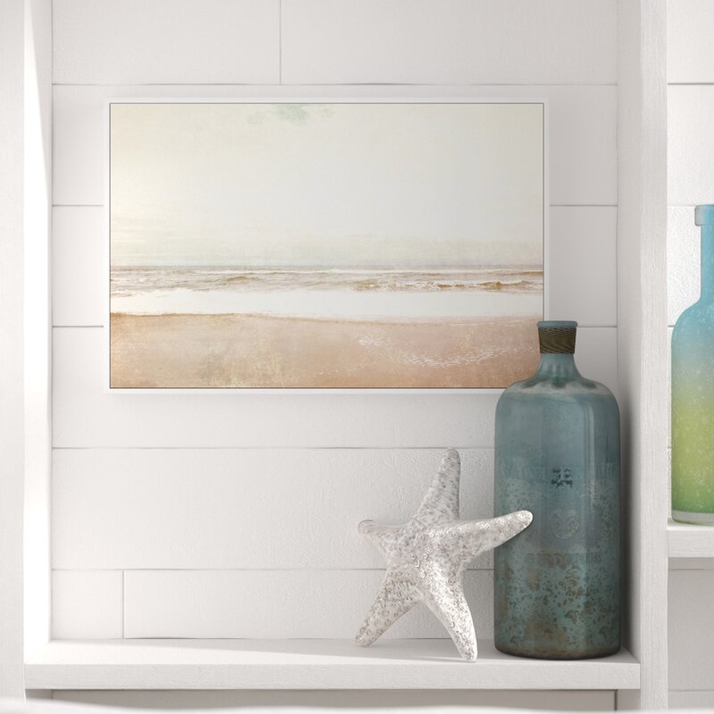 Tranquil Ocean Landscape: Serene Beach Oil Painting for Home Décor