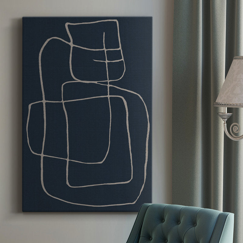 Abstract Night Sky Shapes - Modern Oil Painting for Contemporary Décor