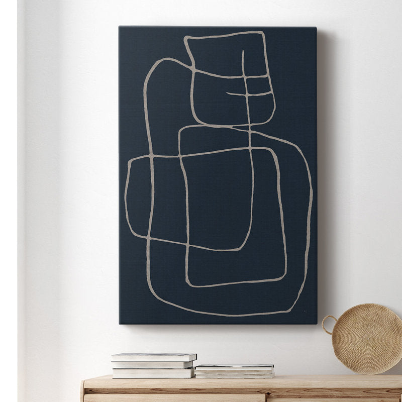 Abstract Night Sky Shapes - Modern Oil Painting for Contemporary Décor