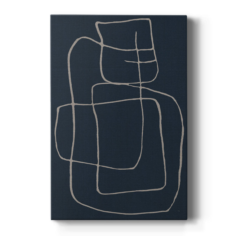Abstract Night Sky Shapes - Modern Oil Painting for Contemporary Décor