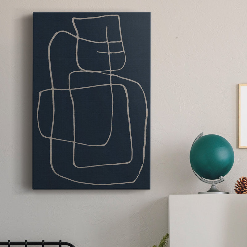 Abstract Night Sky Shapes - Modern Oil Painting for Contemporary Décor