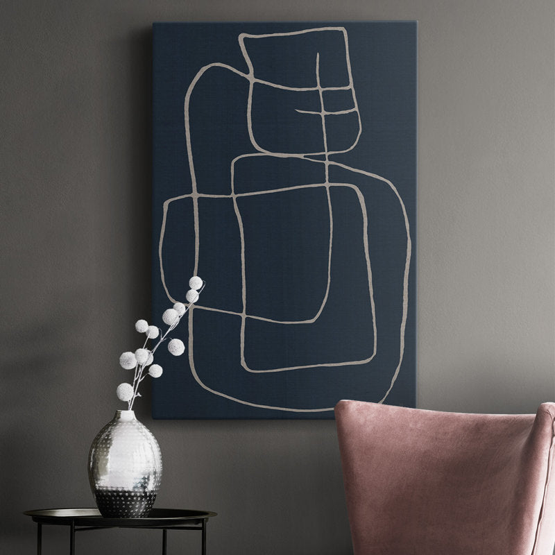Abstract Night Sky Shapes - Modern Oil Painting for Contemporary Décor