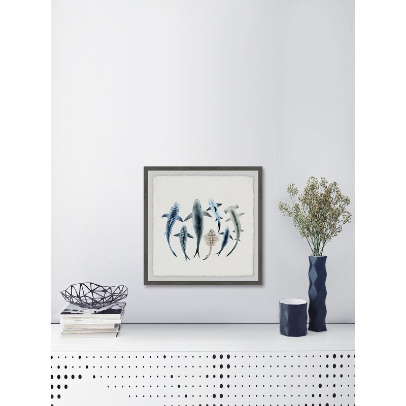 Stunning Ocean Life: Captivating Shark Species Oil Painting for Home Decor