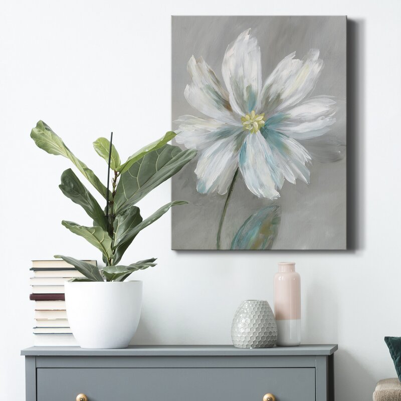 Elegant White Flower Oil Painting for Modern Home Decor