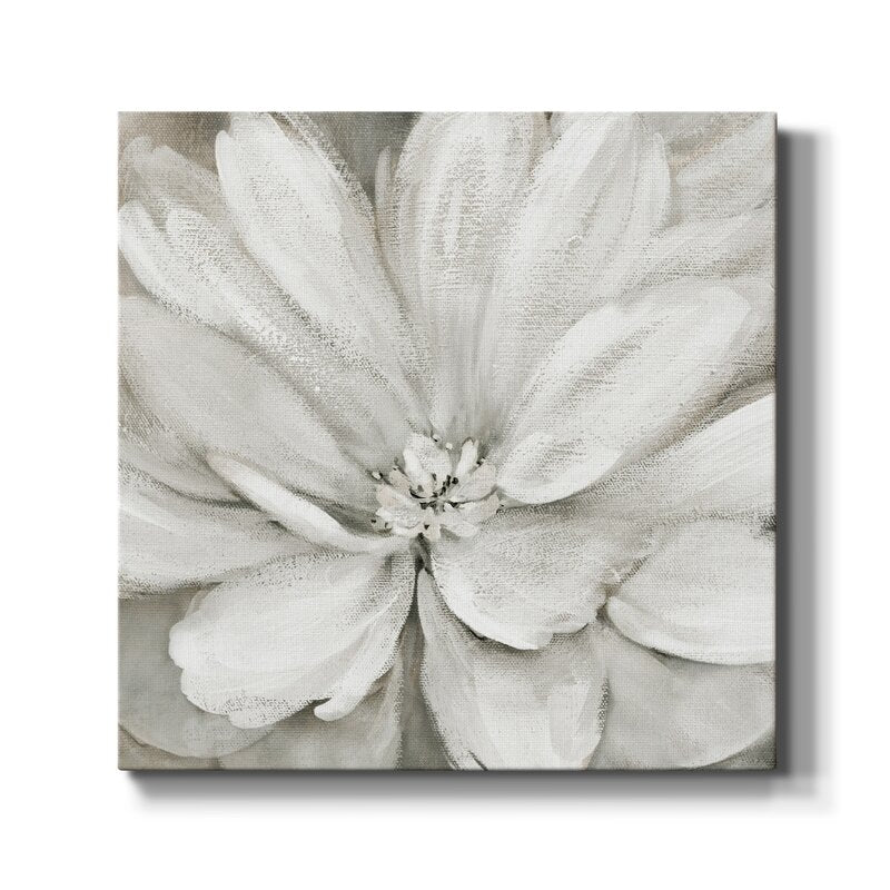 Elegant White Flower Oil Painting for Soft, Serene Home Decor