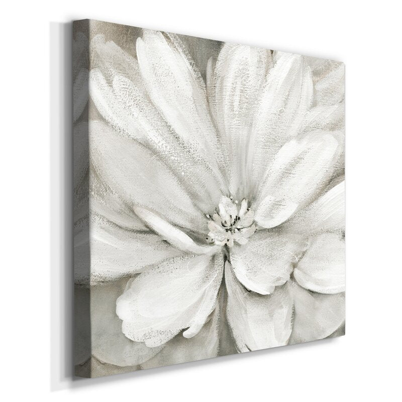 Elegant White Flower Oil Painting for Soft, Serene Home Decor